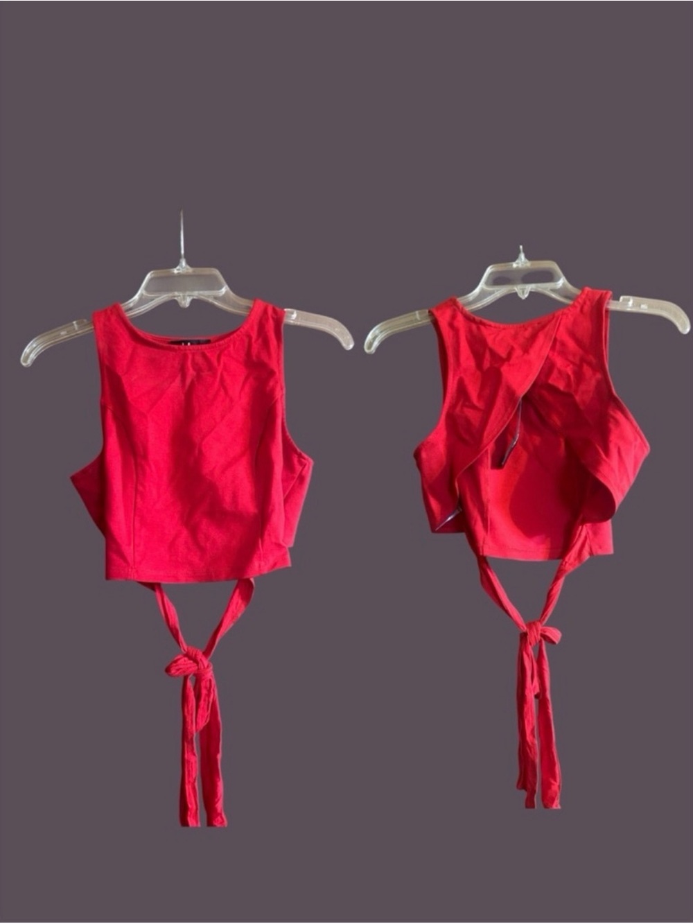 Lulu's Red Tie-Back Crop Top